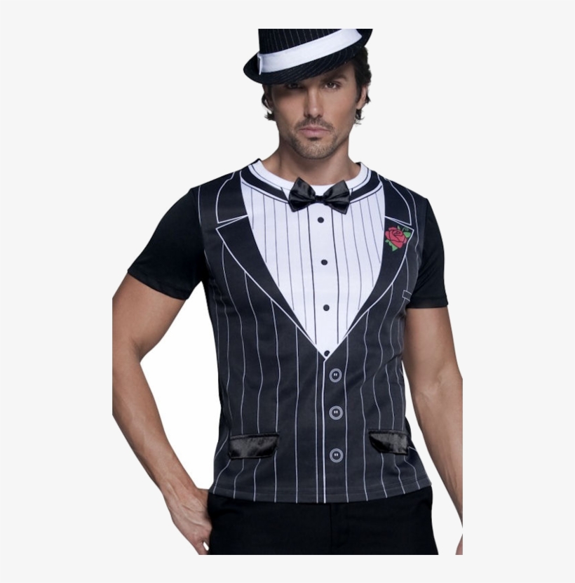 Fever Gangster Instant T-shirt - 1920s Fancy Dress Male, transparent png