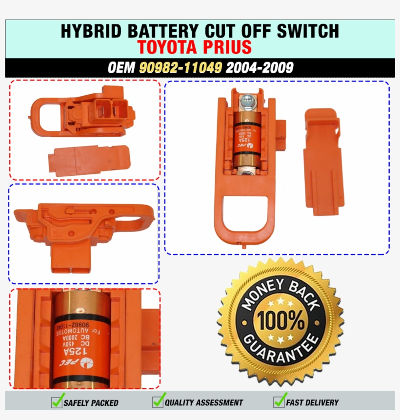 2004 2009 Toyota Prius Hybrid Battery Cut Off Switch - Parallel, transparent png