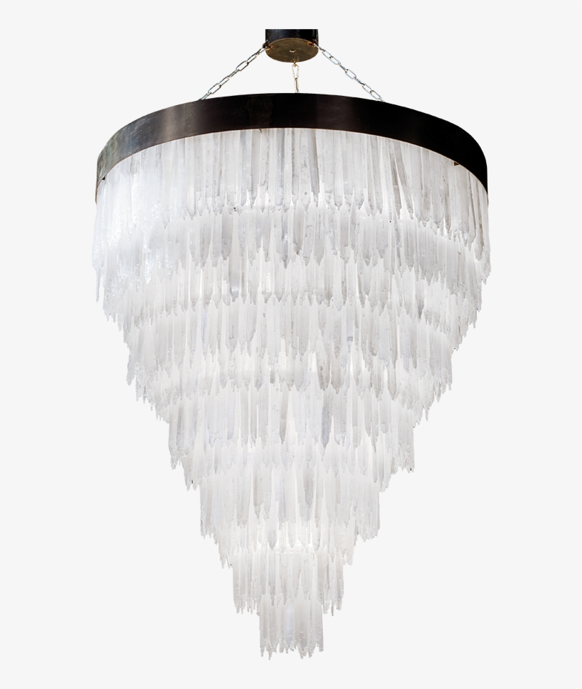 Hanging Lamp, Selenite Chandelier Large, In Darkened - Ceiling Fixture, transparent png
