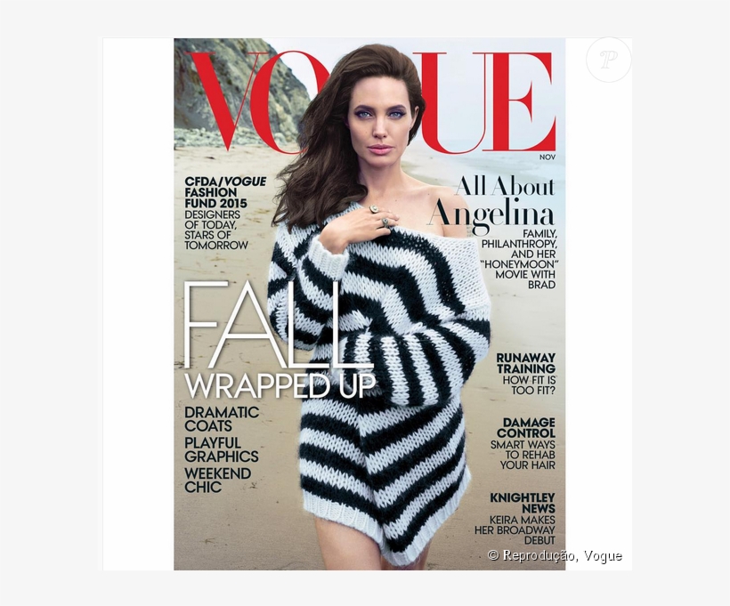 Angelina Jolie É A Capa De Novembro Da Revista Vogue - Magazine Cover November 2016, transparent png
