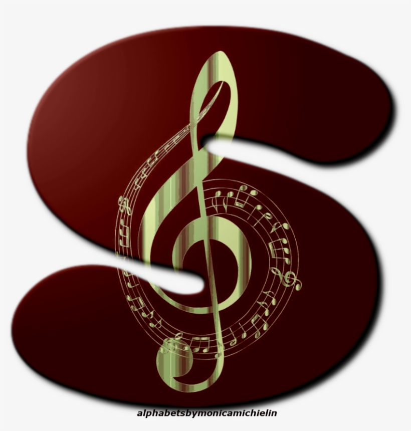 Alfabeto De Clave De Sol Png, Treble Clef Alphabet - Black And Gold Musical Notes, transparent png