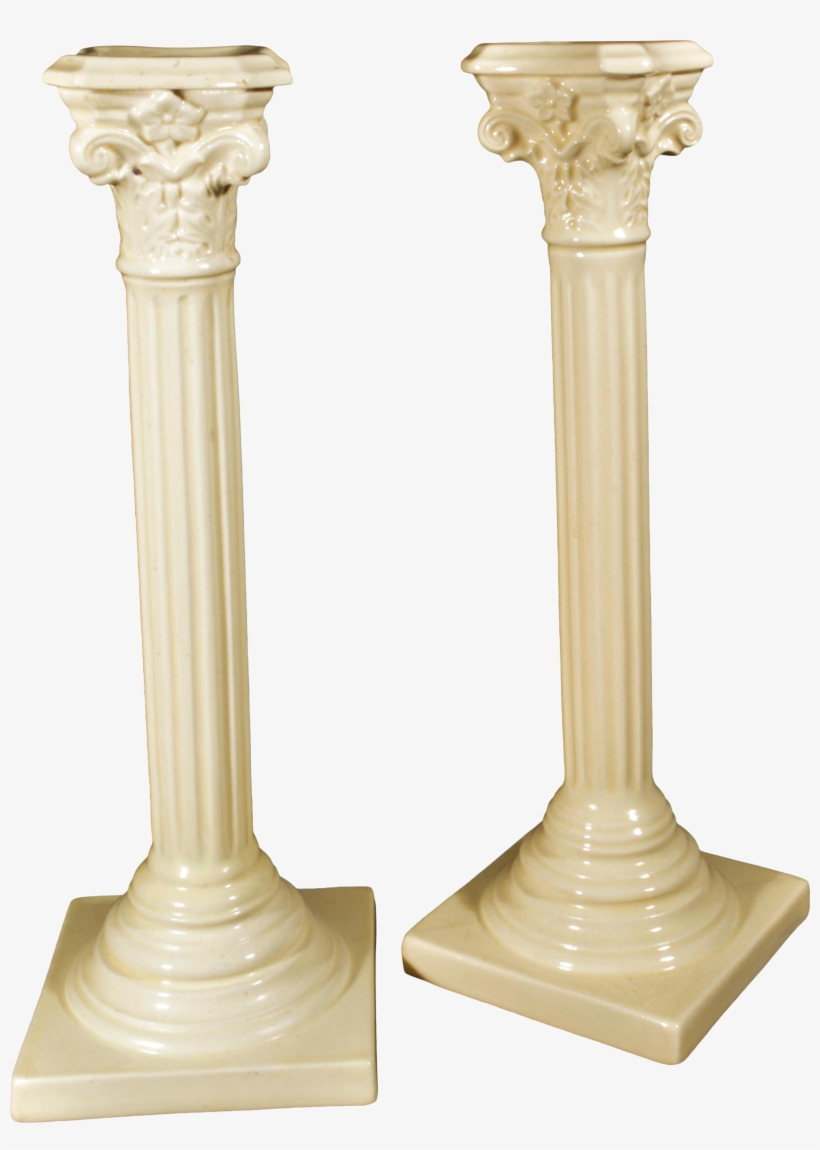 Antique English Creamware Pottery Candlesticks A Pair - Creamware Pottery Candlesticks, transparent png