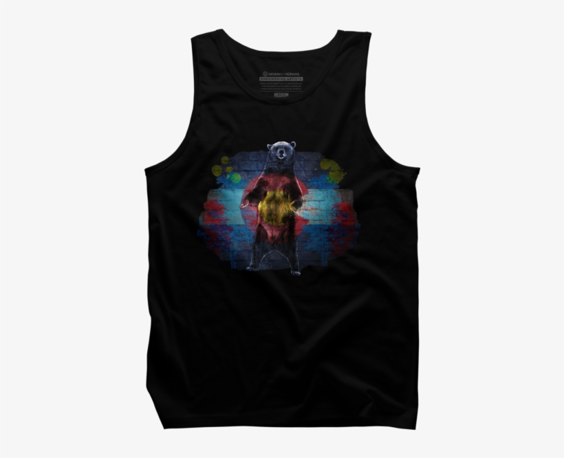 Graffiti Colorado Flag Bear - Active Tank, transparent png