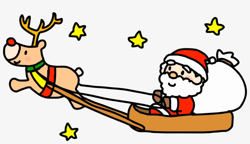 Big Image - Papa Noel Trineo Colorear, transparent png