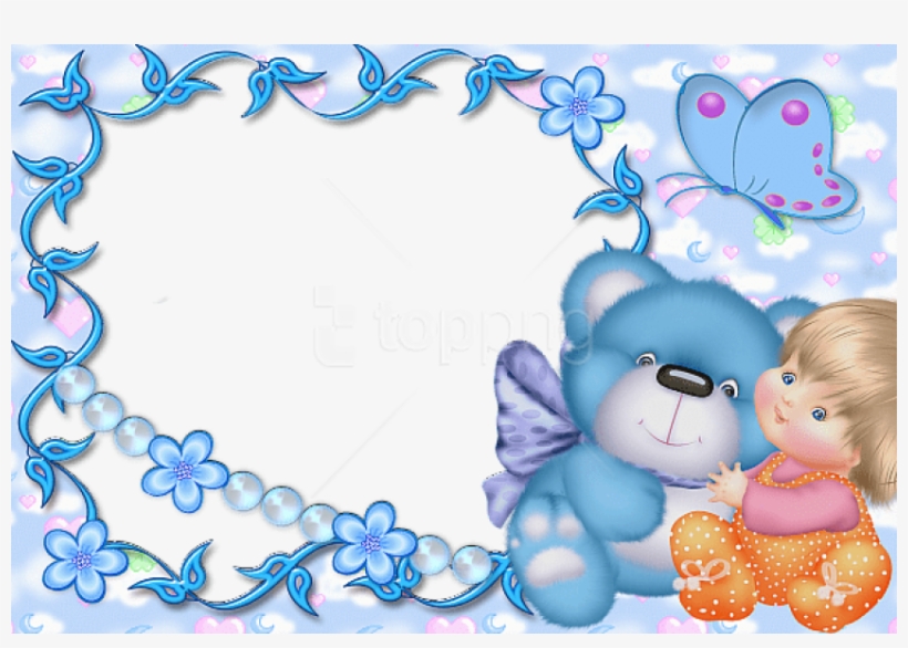 Free Png Best Stock Photos Cute Kids Blue Transparent - Kids Teddy Frame, transparent png