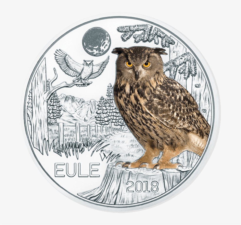 Colourful Creatures, The Owl - 3 Euro Münze Eule, transparent png