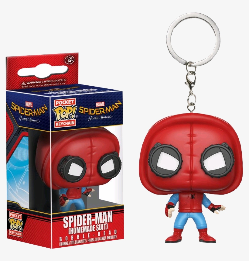 Spider Man In Homemade Suit Pocket Pop Keychain - Spiderman Homecoming Pocket Pop, transparent png