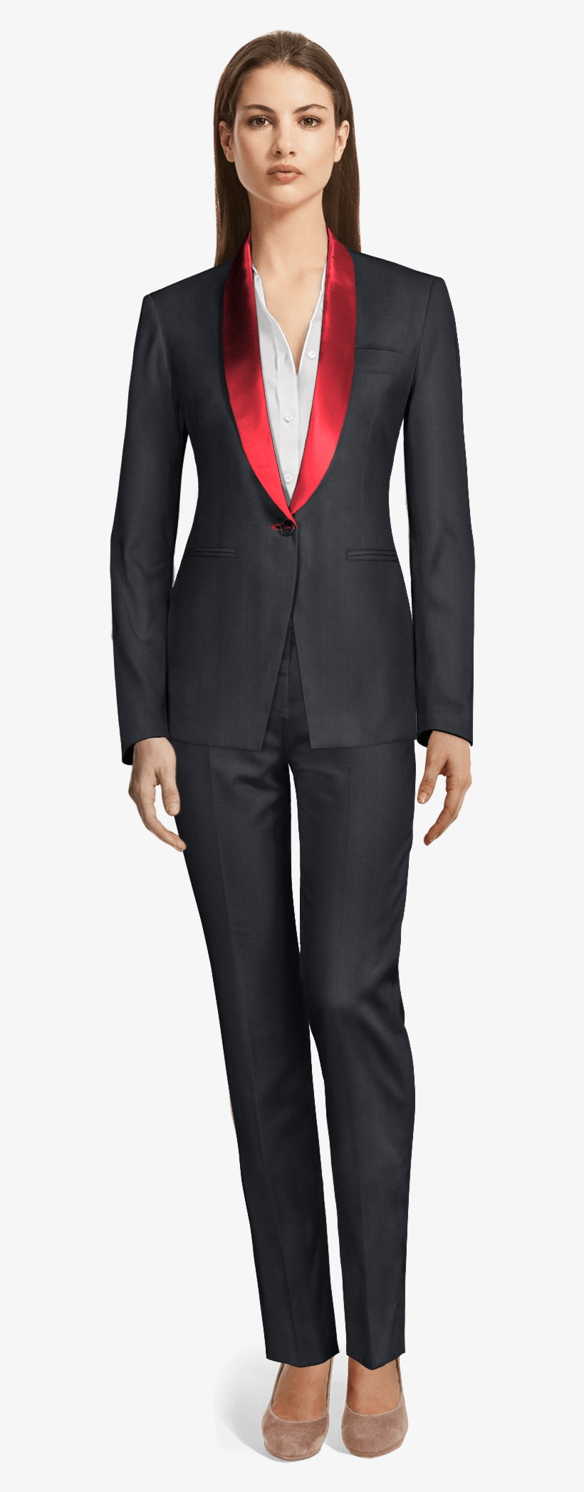 Blue Polyester Tuxedo - Women Interview Attire Suit, transparent png