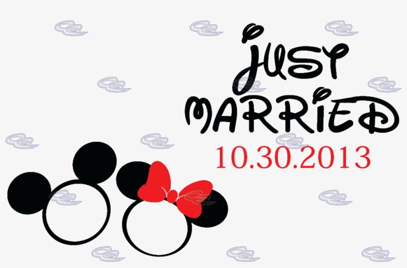 Just Married Mickey Minnie Mouse Wedding Engagement - Mickey Minnie Just Married, transparent png