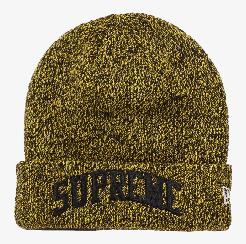 Yellow New Era Supreme Beanie, transparent png