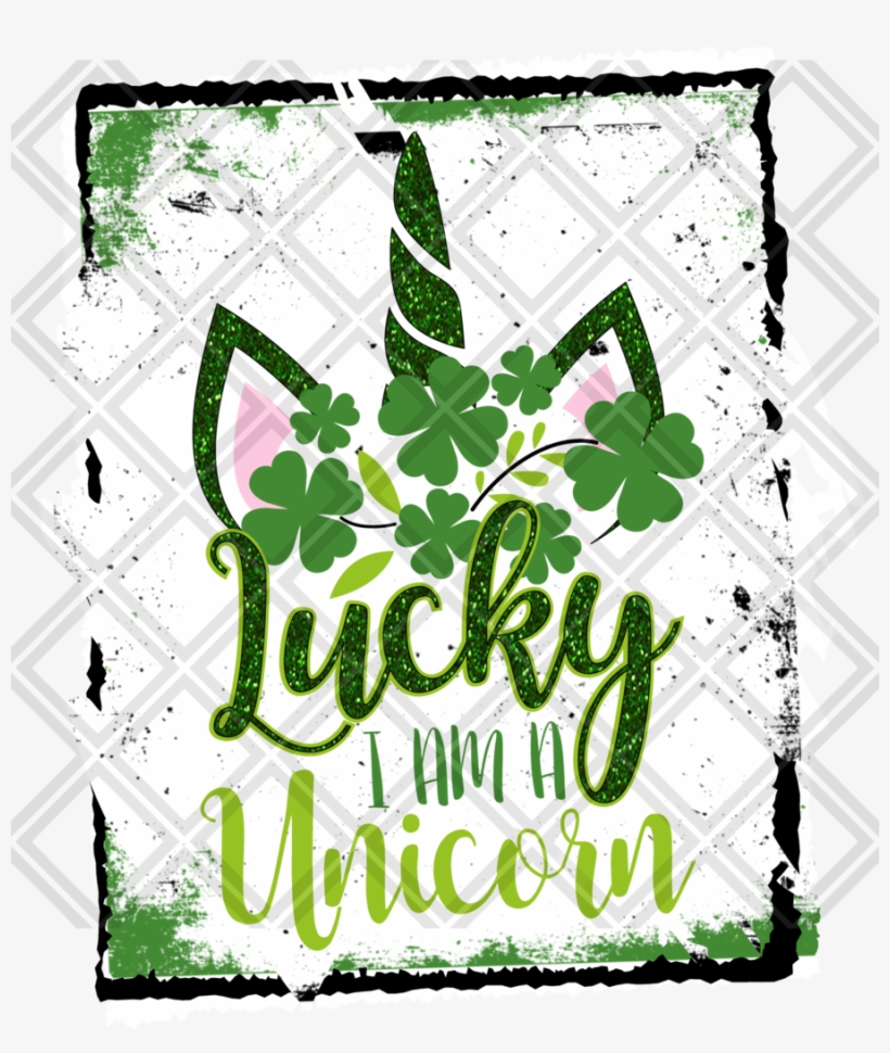 Lucky I Am A Unicorn Frame Htv Transfer, Sublimation, transparent png