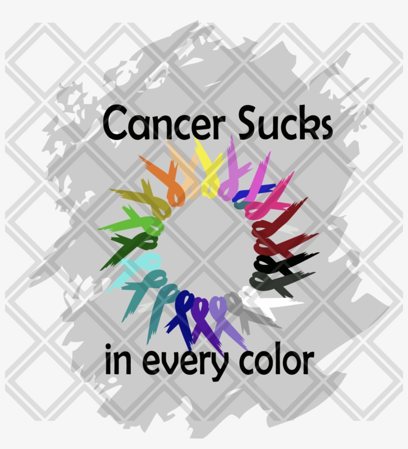 Cancer Sucks In Every Color Frame Htv Transfer, Sublimation - Graphic Design, transparent png