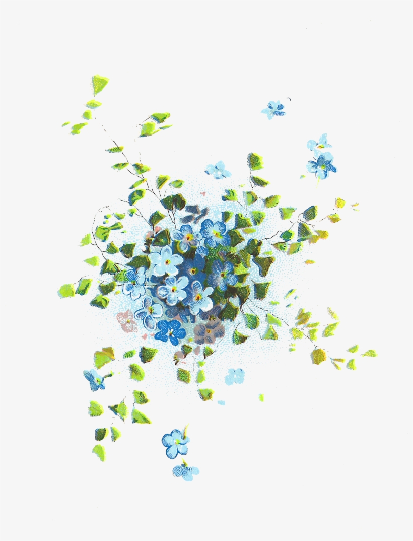 Floral Clipart Small Flower - Blue Flower Clip Art Free, transparent png