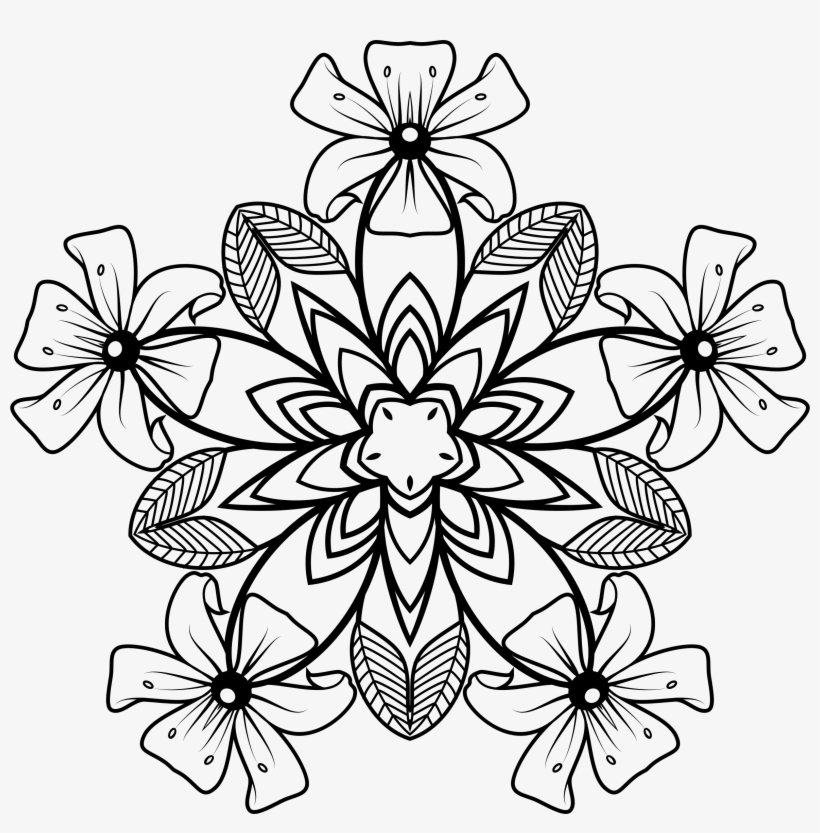 Black And White Floral Design Icons Png - Clip Art, transparent png
