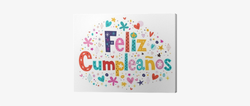 Happy Birthday In Spanish Text Canvas Print • Pixers® - Dior Silver Flower Ring, transparent png