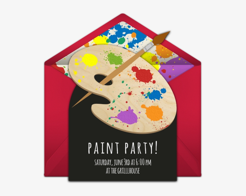 A Great Free Birthday Party Invitation Featuring A - Blank Sip And Paint Invitations, transparent png