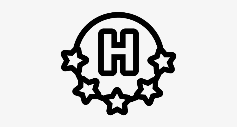 Letter H Hotel Outline With Five Stars Vector - Estrellas De Hotel Png, transparent png