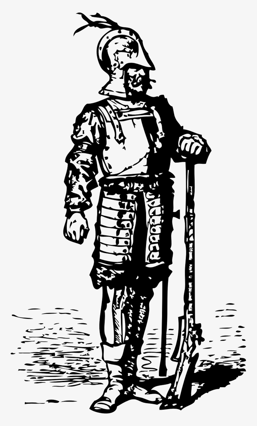 Free Vector Elizabethan Soldier Clip Art - Seven Ages Of Man Soldier, transparent png