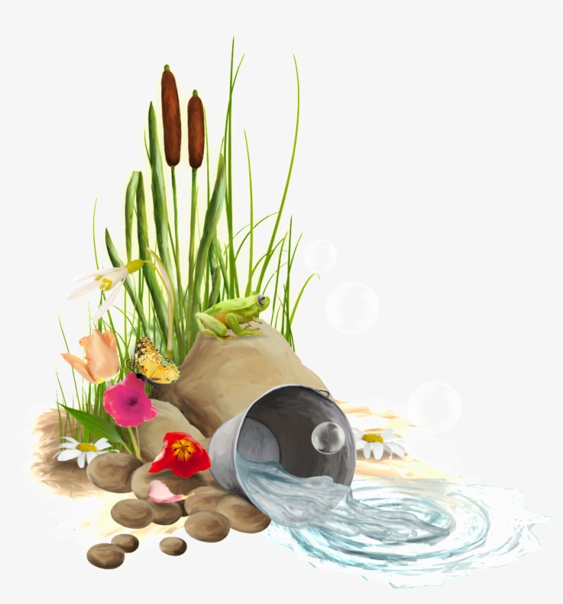 Outdoor Flowers And Fallen Buckets Of Transparent - Portable Network Graphics, transparent png