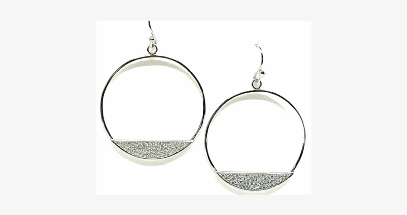 Hoop With Pave Half Circle - Earrings, transparent png