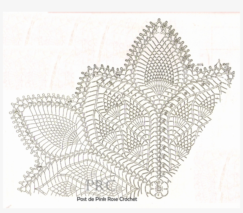 Centrinho Festival De Abacaxis Grafico1 Pink Rose Crochet - Crochet, transparent png