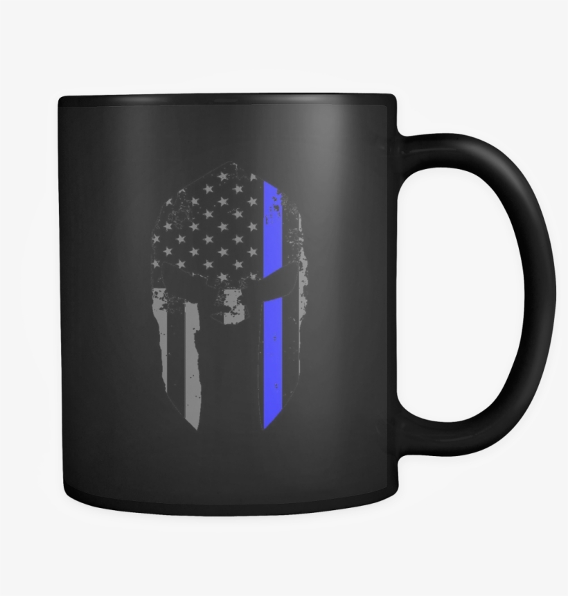 Spartan Helmet Thin Blue Line Flag Mug - Aerospace Engineering Cup, transparent png