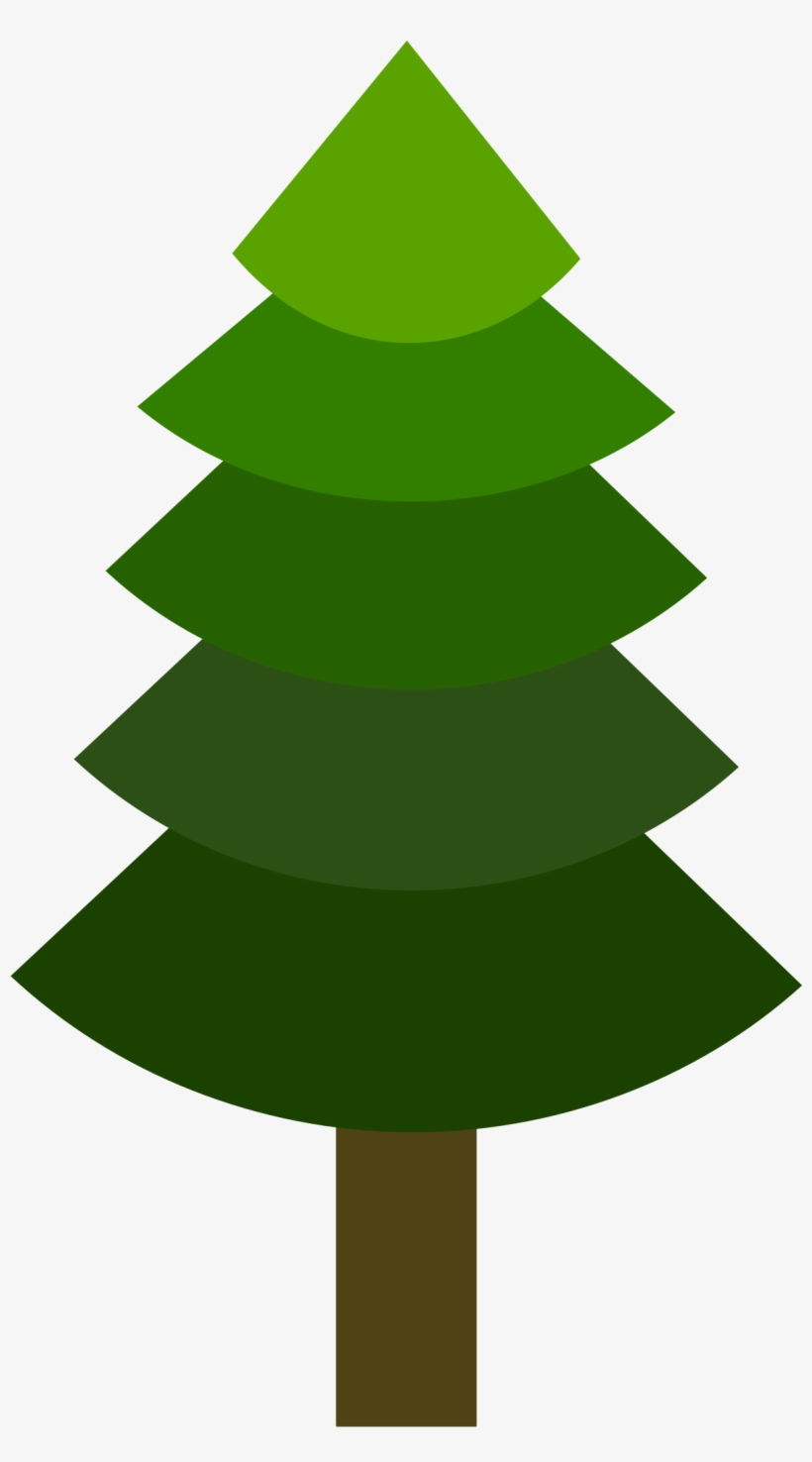 Tree- Pine Or Geometric, Green Hues, Flat Yet 3d Clip - Clip Art, transparent png