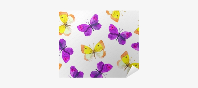 Seamless Repeated Wallpaper Tile With Violet And Yellow - Watercolor Painting, transparent png