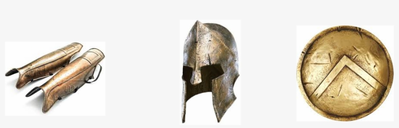 Spartan Shield Used For Defense And Spartan Helmet - Bronze Sculpture, transparent png