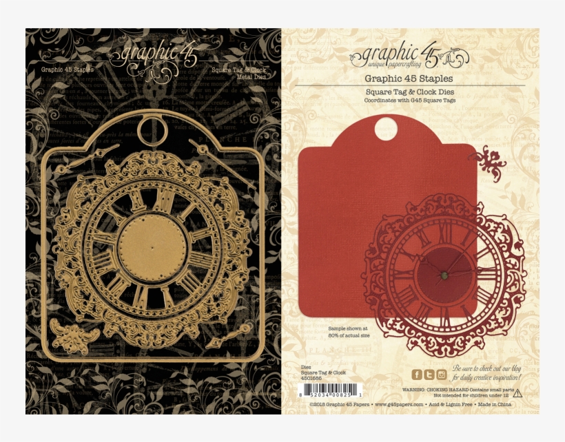 Square Tag & Clock Dies - Graphic 45 Metal Dies, transparent png