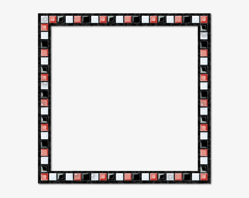 Mosaic Black Red White Border Frame, Mosaics, Ceramic, - Ceramic, transparent png
