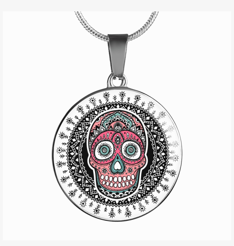 Shineon Fulfillment Jewelry Luxury Necklace Pink & - Interestprint Custom Sugar Skull Dia De Los Muertos, transparent png