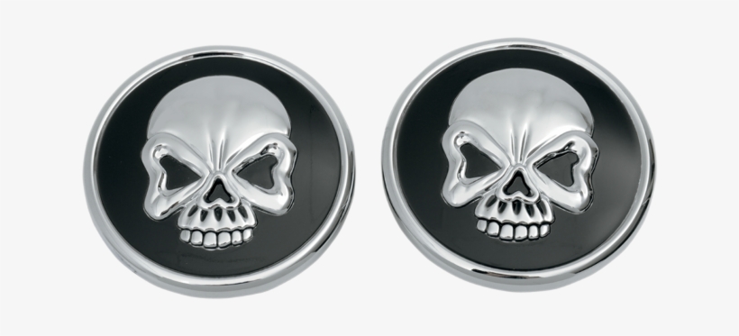 Drag Specialties Pair Vented & Non Vented Chrome/black - Bouchon De Réservoir Drag Specialties Skull Ventilé, transparent png