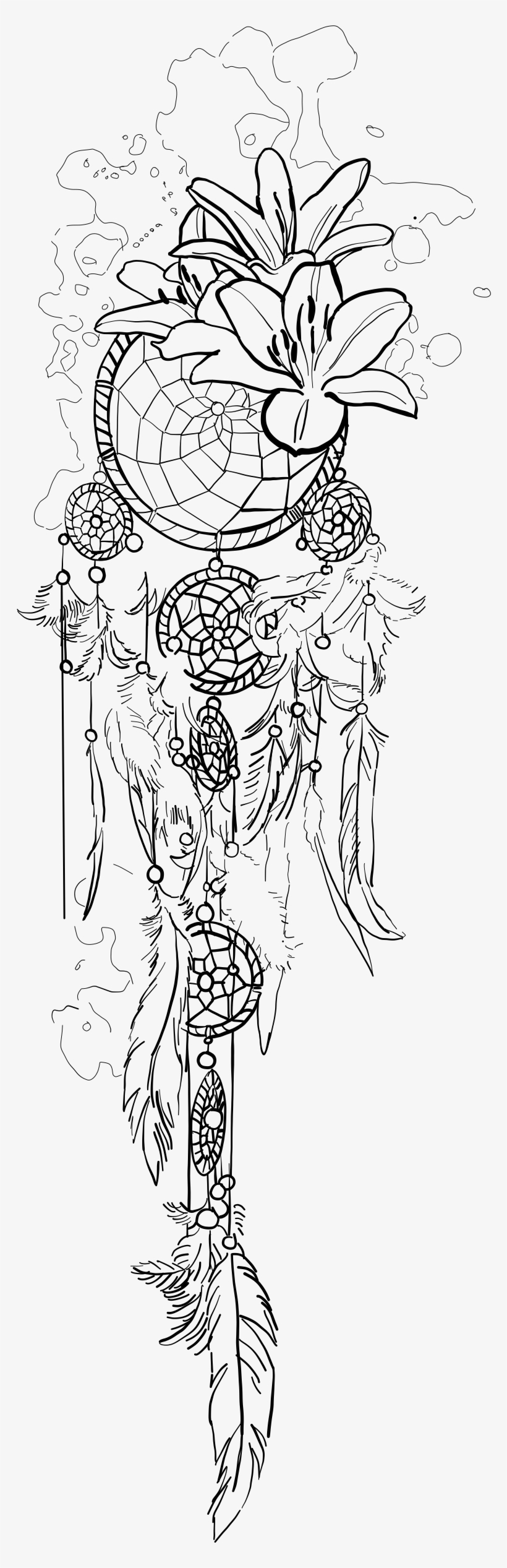 Banner Royalty Free Pin By Leanne Hoffman On Tattoo - Dream Catcher Sketch, transparent png
