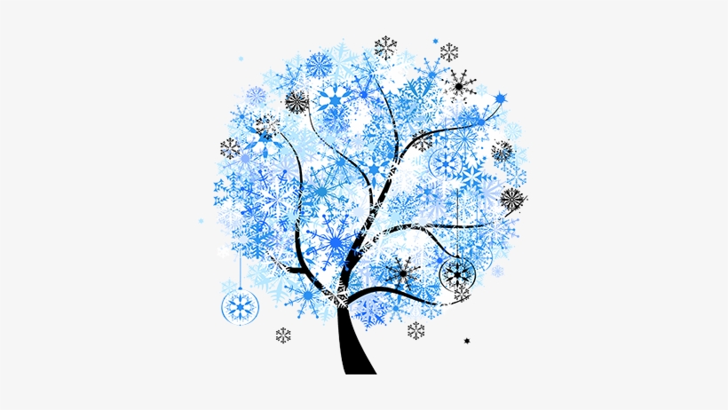 Winter Tree Png - Blue And Black Tree Cotton And Linen Decorative Pillow, transparent png