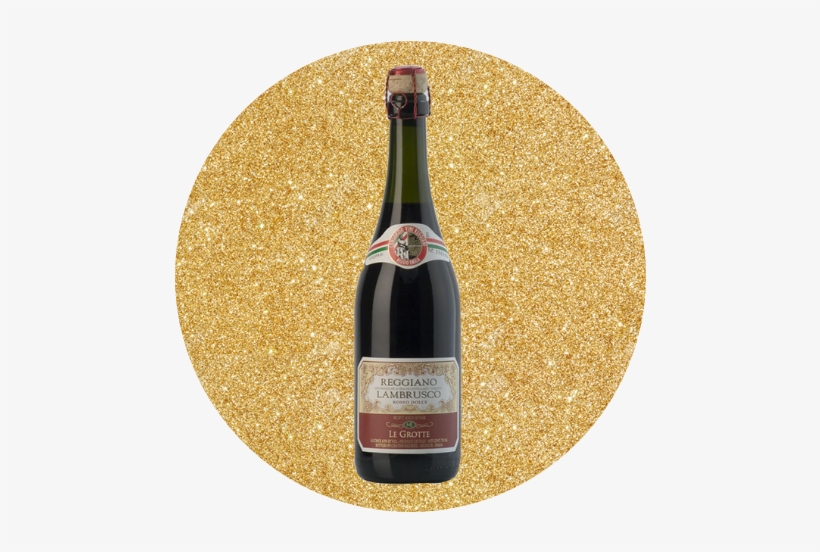 Le Grotte Reggiano Lambrusco - Eleganter Imitat-goldglitter Karte, transparent png