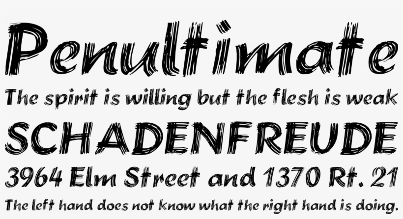 Brushstroke Plain Font Phrases - Kingthings Font, transparent png