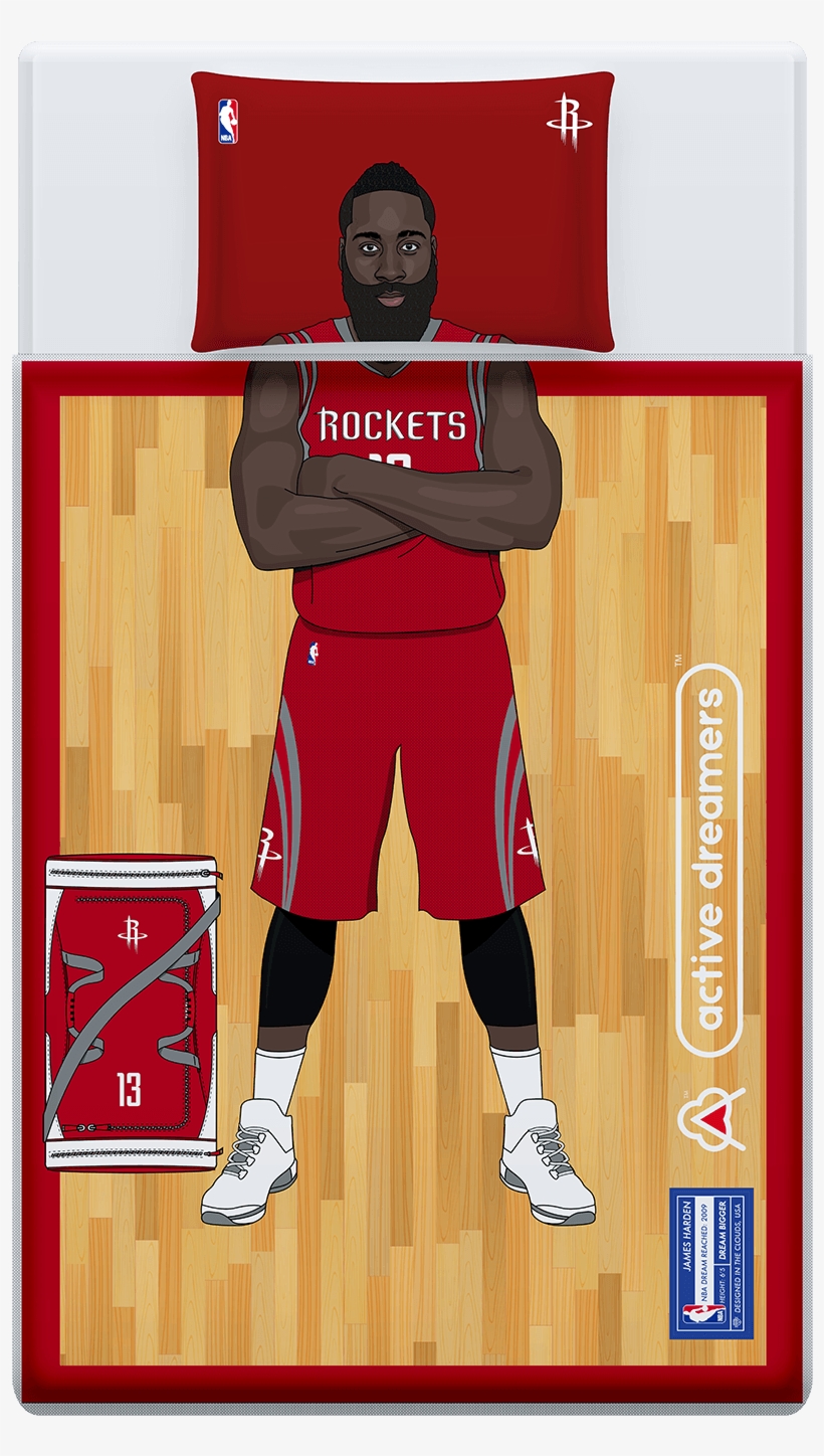 James Harden Reversible Blanket & Pillow Case Set - Houston Rockets, transparent png