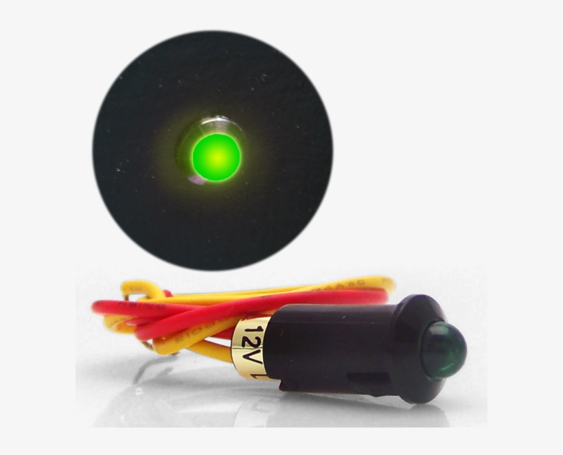 Universal Indicator Light Green 12v Led Deluxe Black - Green Indicator Light Png, transparent png