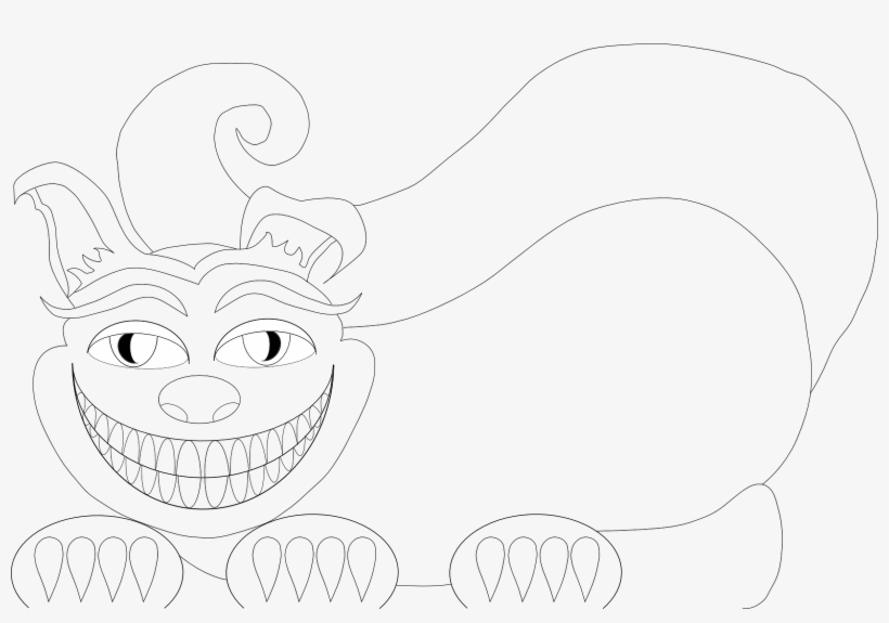 Off Of Of One Of His Drawings Of The Cheshire Cat, - Line Art, transparent png