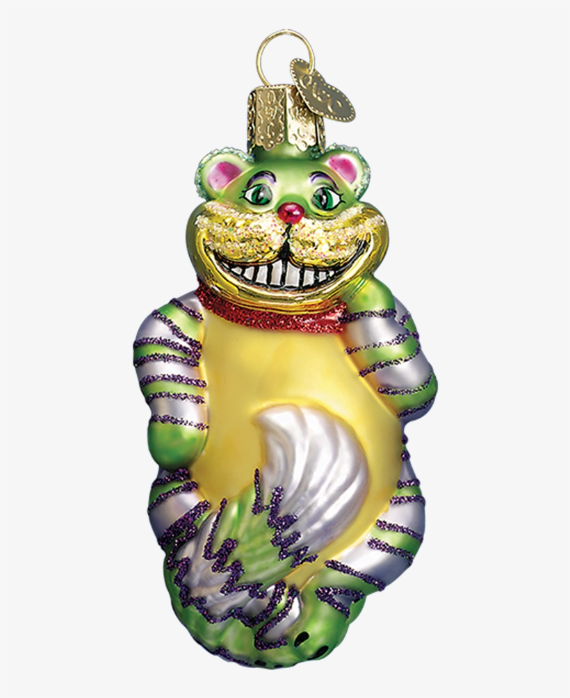 Cheshire Cat Ornament - Old World Christmas Cheshire Cat Glass Blown Ornament, transparent png