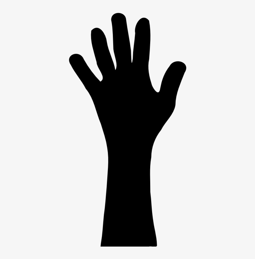 Raised Hand In Silhouette - Raised Hand Silhouette, transparent png