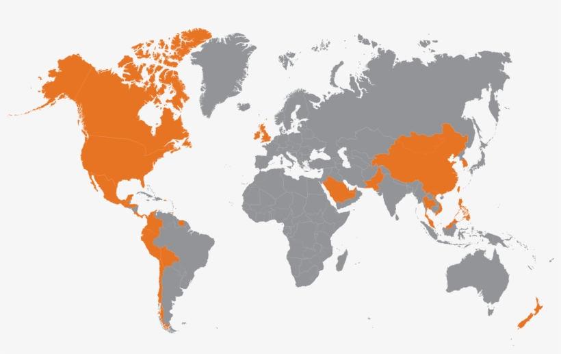 Sunny Sky Product Worldwide Distribution Map - World Map, transparent png