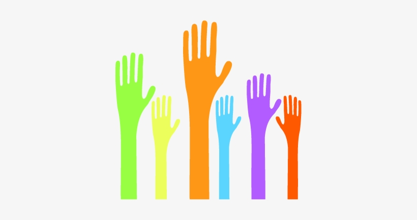Stock Vector Volunteer Hands Hands Raised To - Participar En La Comunidad, transparent png