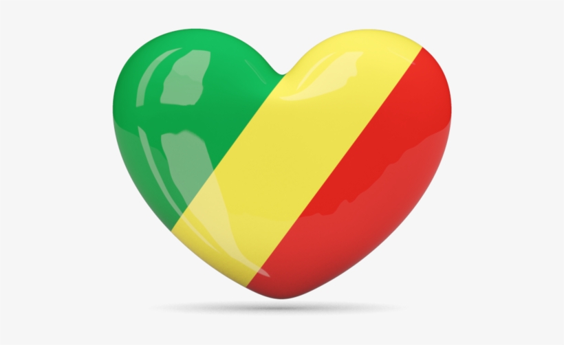 Congo Flag Heart, transparent png