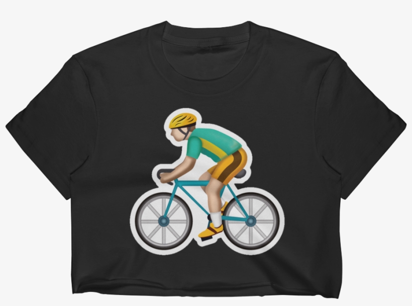 Emoji Crop Top T Shirt - Cycling, transparent png