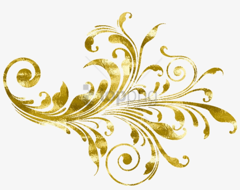 Free Png Flowers Vinyl Wall Art Decal Png Image With - Ornamentos Dorados Png, transparent png