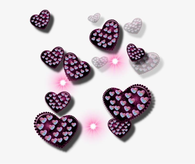 Purple Hearts - Heart, transparent png