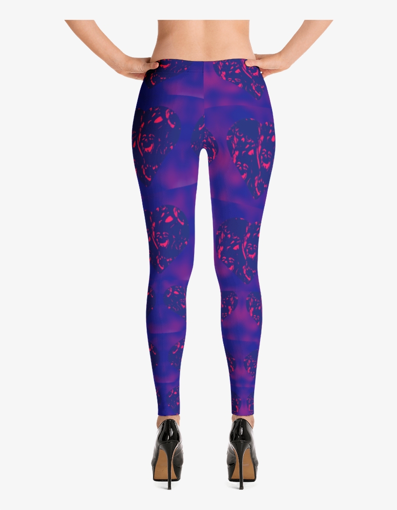 Purple Hearts Leggings - Leggings, transparent png