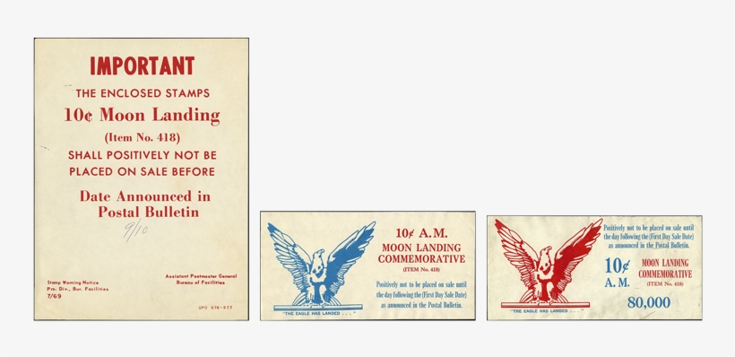 Post Office Notices Early Release Moon Landing Stamp - Poster, transparent png
